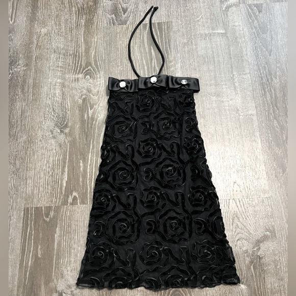 LES TOUT PETITS**Black Velvet Embellished Elegant Party Dress**Size 8 $189 - Picture 1 of 4